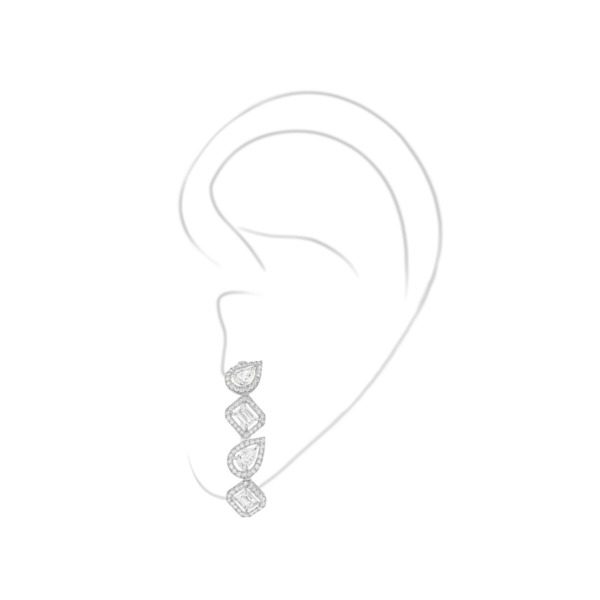 Messika - Boucle d'oreille My Twin Clip Bas - or blanc diamant