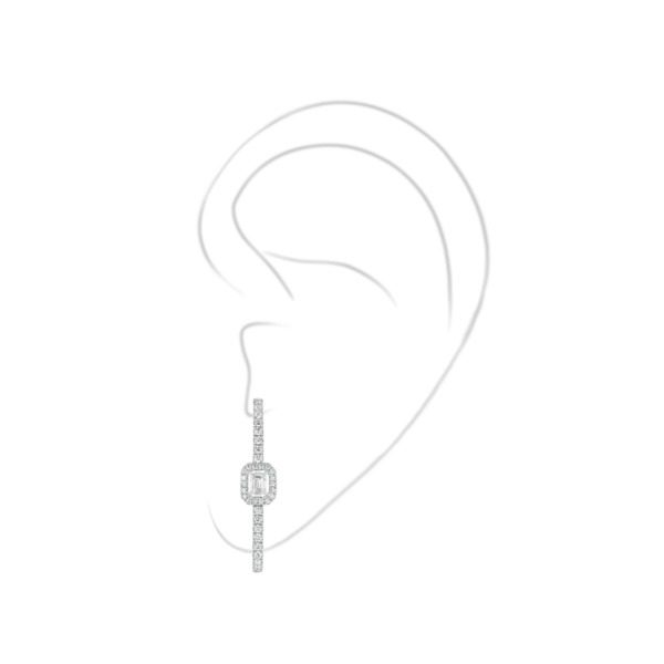 Messika - Boucle d'oreille My Twin Clip Emeraude - or blanc diamant