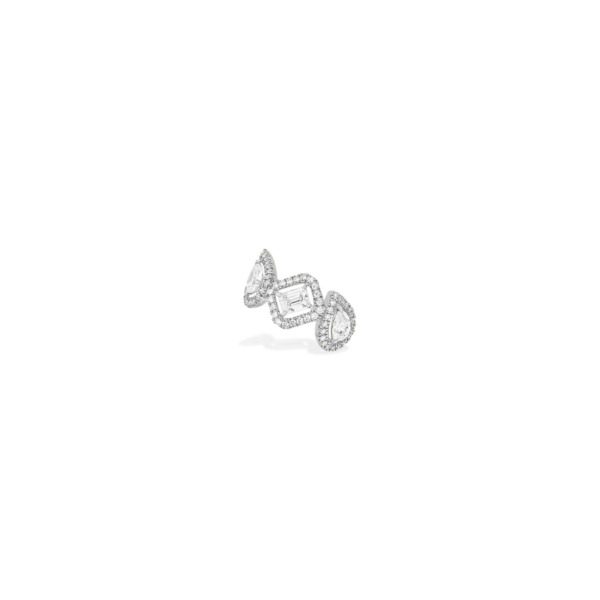 Messika - Boucle d'oreille My Twin Clip Milieu - or blanc diamant