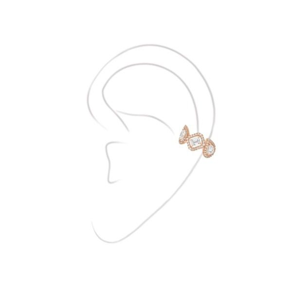 Messika - Boucle d'oreille My Twin Clip Milieu - or rose diamant