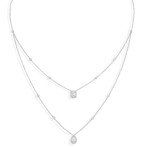 Messika - Collier My Twin 2 rangs - or blanc diamant