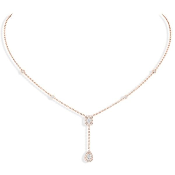 Messika - Collier Cravate My Twin - or rose diamant