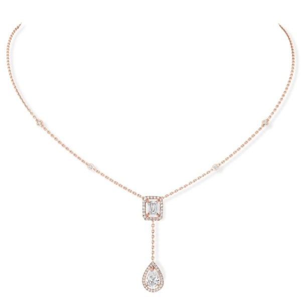 Messika - Collier Cravate My Twin 0,40ct x2 - or rose diamant