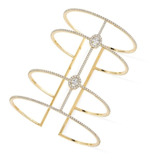 Messika - Bracelet Glam'Azone Skinny 4 Rangs Pavée - or jaune diamant
