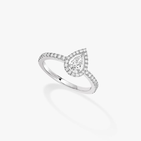 Messika - Bague Solitaire Joy poire 025ct - Or blanc - Valer Nice - Joaillerie