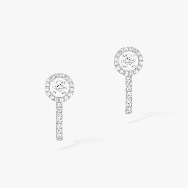 Messika - Boucles oreilles creoles brillant - Or blanc - Valer Nice - Joaillerie