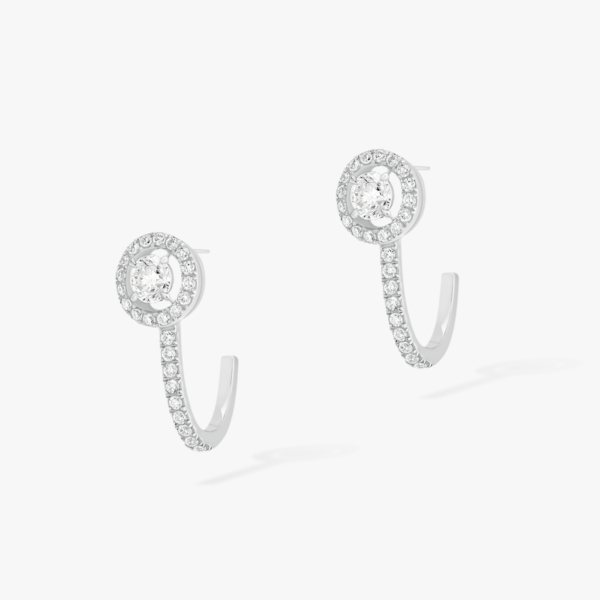 Messika - Boucles oreilles creoles brillant - Or blanc - Valer Nice - Joaillerie