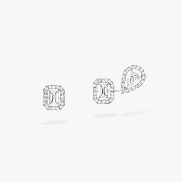 Messika - Boucles oreilles My Twin asymetriques - Or blanc - Valer Nice - Joaillerie