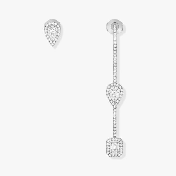 Messika - Boucles oreilles My Twin Hamecon Pave - Or blanc - Valer Nice - Joaillerie