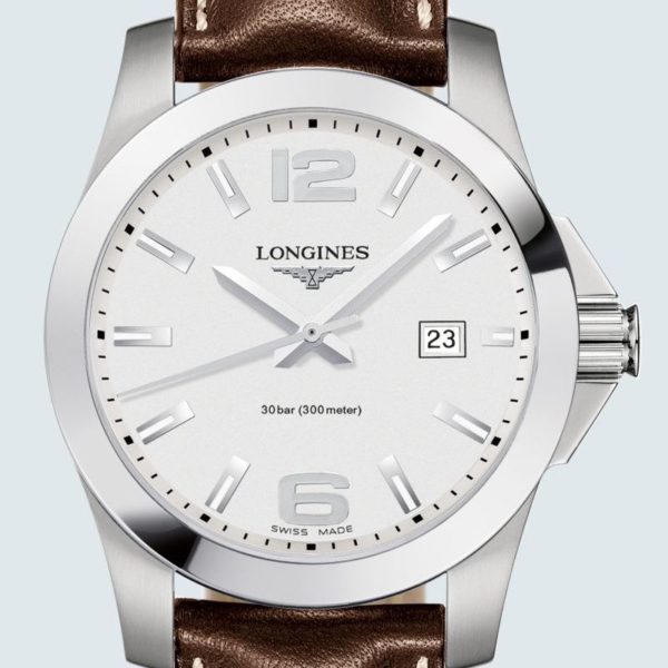 Longines - Conquest 41mm argenté cuir - Valer Nice Horlogerie_2