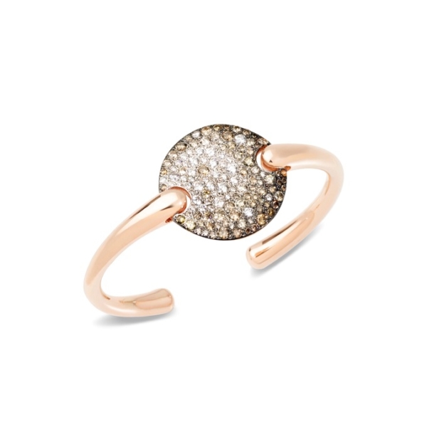 Bracelet-sabbia-rigid-rose-gold-18kt-diamond-brown-diamond - Valer, votre bijouterie à Nice