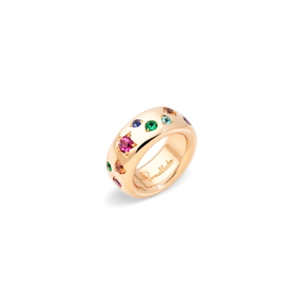 Classic-iconica-colour-ring-rose-gold-18kt-red-tourmaline-orange-sapphire-blue-sapphire-spinel-tanzanita-ruby - Valer, votre bijoutier à Nice