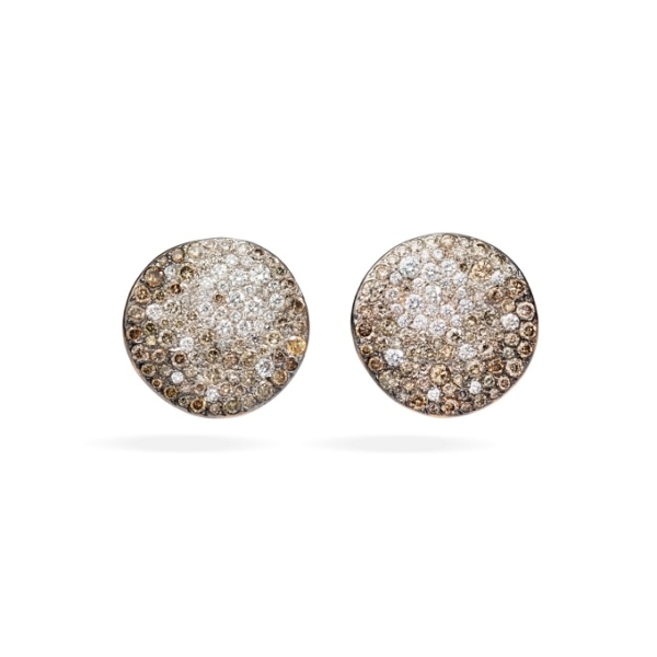 Earring-sabbia-pavé-rose-gold-18kt-diamond-brown-diamond - Valer, Votre bijouterie à Nice