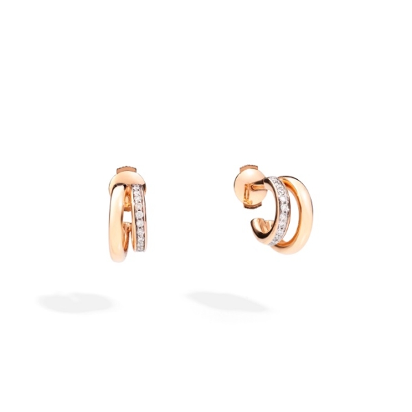 Earrings-iconica-double-rose-gold-18kt-diamond - Valer, votre bijouterie à Nice