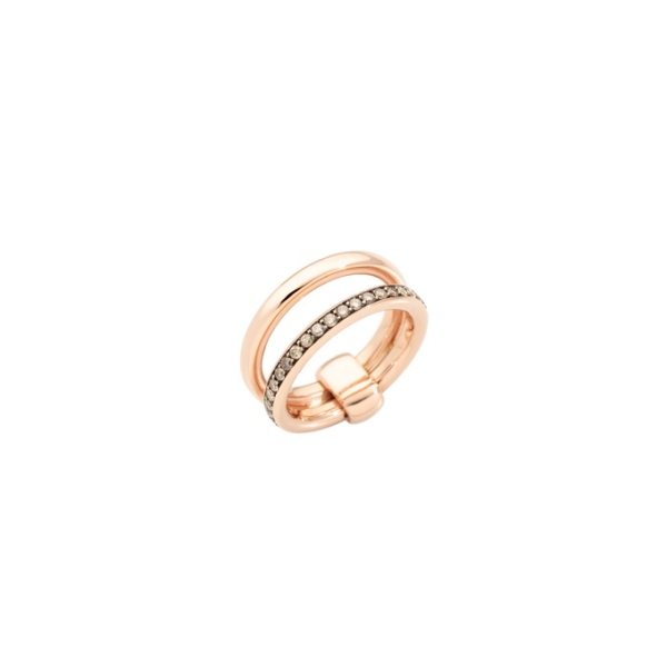 Iconica-band-ring-rose-gold-18kt-brown-diamond - Valer, votre bijoutier à Nice