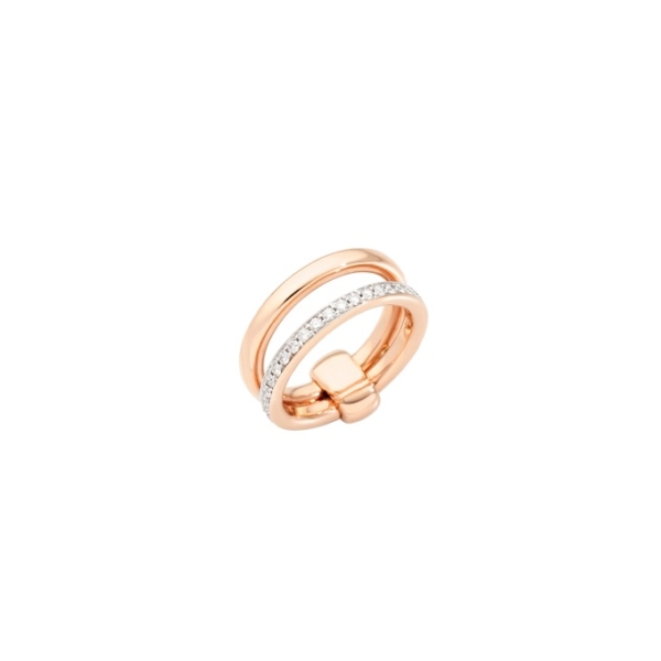 Iconica-band-ring-rose-gold-18kt-diamond - Valer, votre bijoutier à Nice