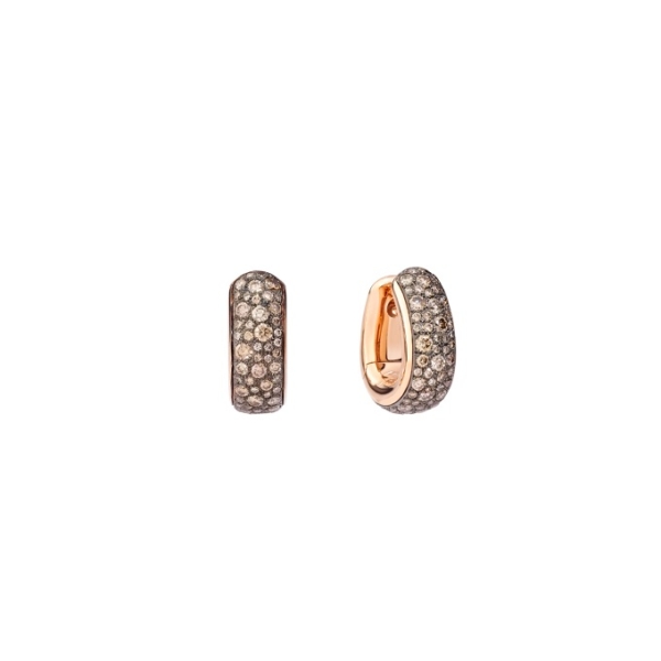 Iconica-bold-earrings-rose-gold-18kt-brown-diamond - Valer, votre bijouterie à Nice