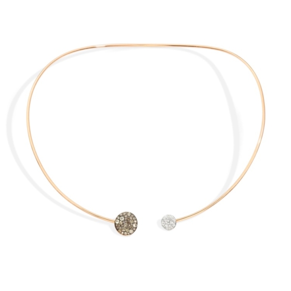 Necklace-sabbia-rose-gold-18kt-diamond-brown-diamond - Valer, votre bijouterie à Nice