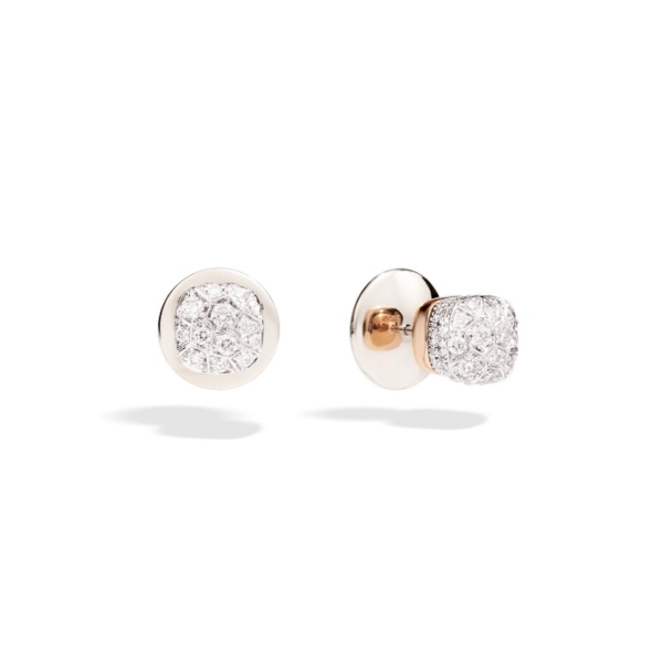 Nudo-classic-stud-earrings-rose-gold-18kt-white-gold-18kt-diamond - Valer, votre horlogerie à Nice