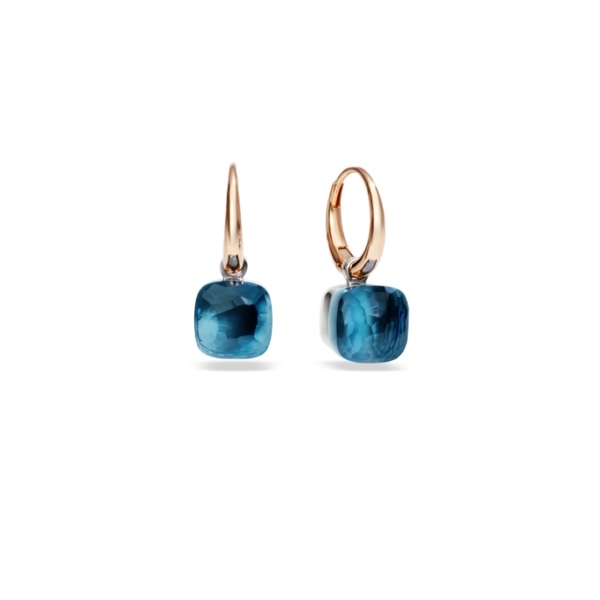 Nudo-petit-earrings-rose-gold-18kt-white-gold-18kt-blue-london-topaz - Valer, votre bijouterie à Nice