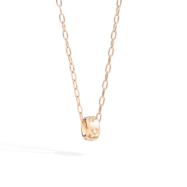 Pendant-with-chain-iconica-rose-gold-18kt-diamond - Valer, votre bijouterie à Nice