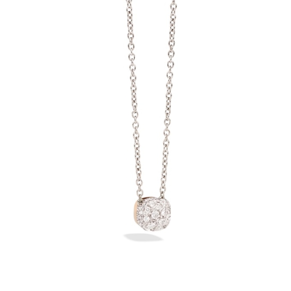 Pendant-with-chain-nudo-rose-gold-18kt-white-gold-18kt-diamond - Valer, votre bijouterie à Nice