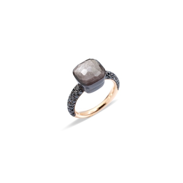 Ring-nudo-classic-rose-gold-18kt-obsidian-treated-black-diamond fin - Valer, votre bijoutier à Nice