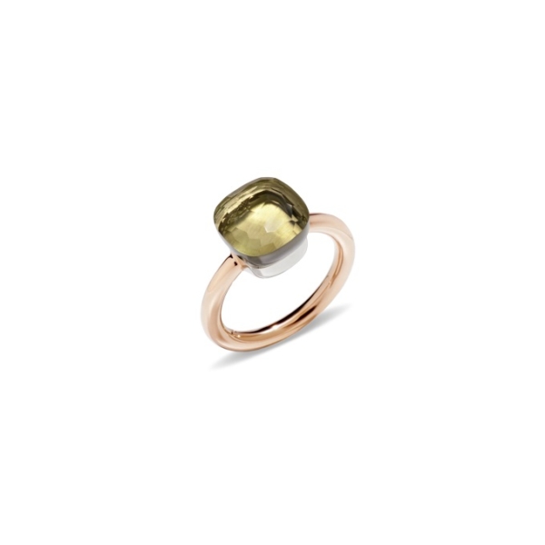 Ring-nudo-classic-rose-gold-18kt-white-gold-18kt-lemon-quartz - Valer, votre bijouterie à Nice