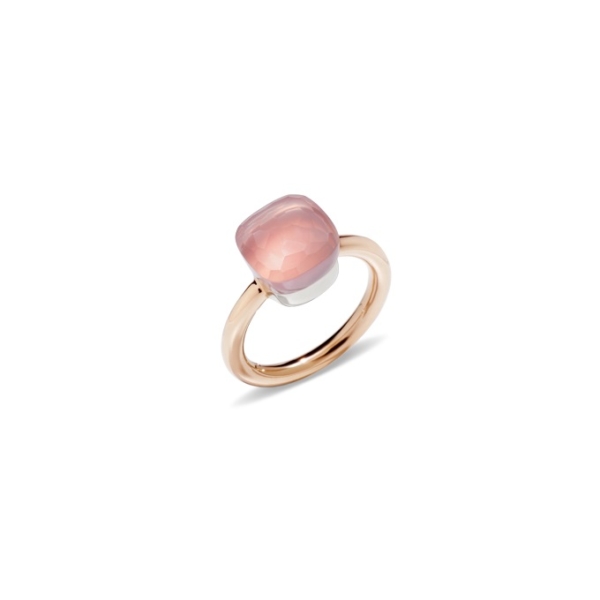 Ring-nudo-classic-rose-gold-18kt-white-gold-18kt-rose-quartz - Valer, votre bijouterie à Nice