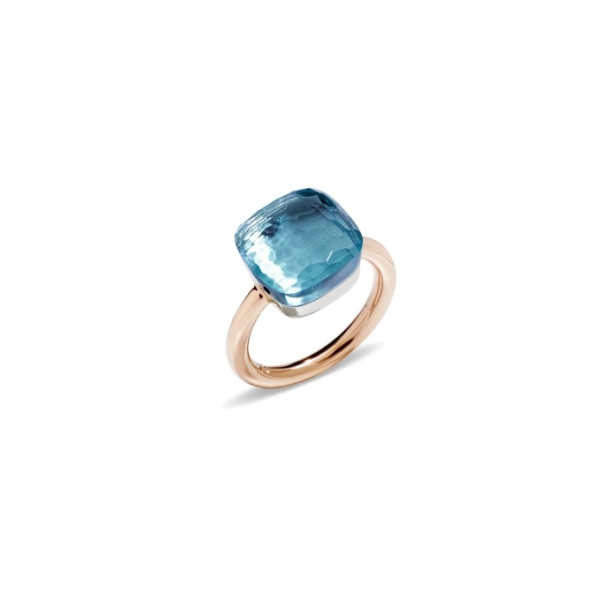Ring-nudo-maxi-rose-gold-18kt-blue-topaz - Valer, votre bijouterie à Nice