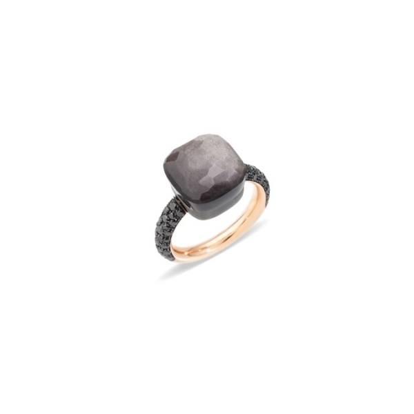 Ring-nudo-maxi-rose-gold-18kt-obsidian-treated-black-diamond - Valer, votre bijoutier à Nice