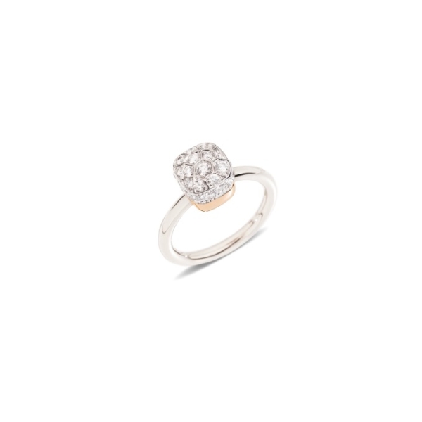 Ring-nudo-solitaire-rose-gold-18kt-white-gold-18kt-diamond - Valer, votre bijouterie à Nice