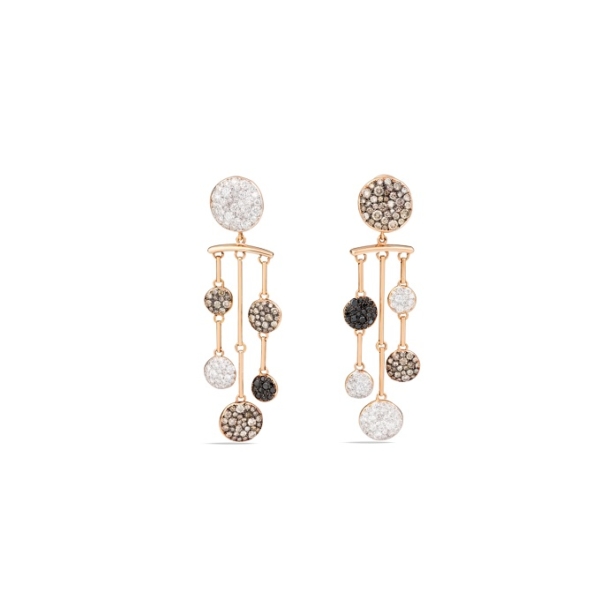 Sabbia-chandelier-earrings-rose-gold-18kt-diamond-brown-diamond-treated-black-diamond - Valer, Votre bijouterie à Nice