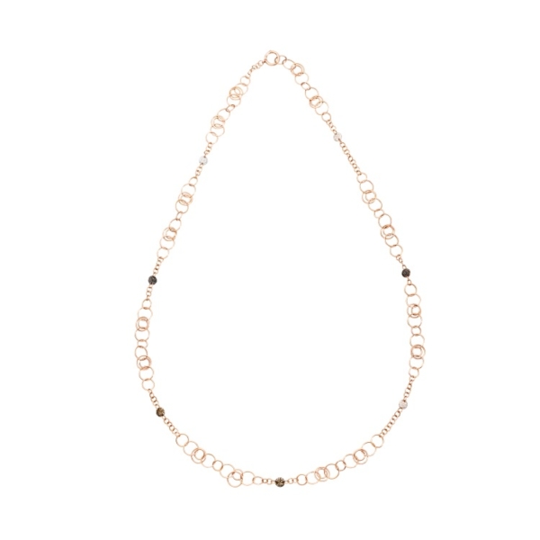 Sabbia-sautoir-necklace-large-links-rose-gold-18kt-diamond-brown-diamond-treated-black-diamond - Valer, votre bijouterie à Nice
