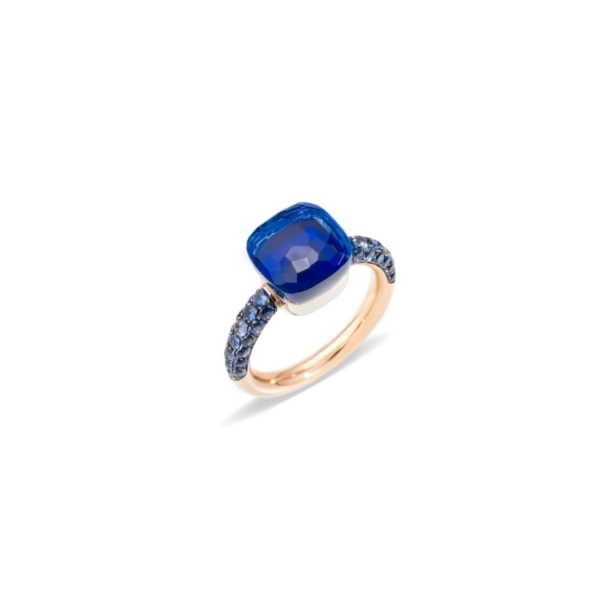 ring-nudo-deep-blue-rose-gold-18kt-white-gold-18kt-blue-london-topaz - Valer, votre bijouterie à Nice