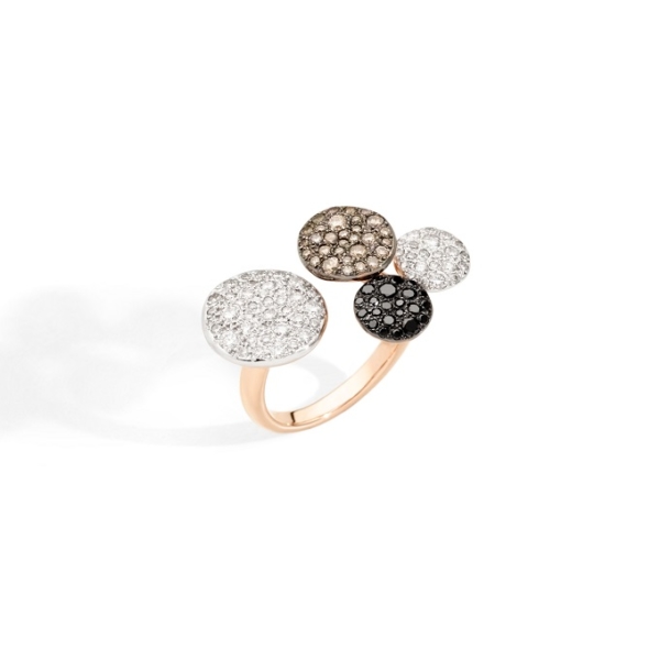 sabbia-ring-rose-gold-18kt-diamond-brown-diamond-treated-black-diamond - Valer, votre bijouterie à Nice