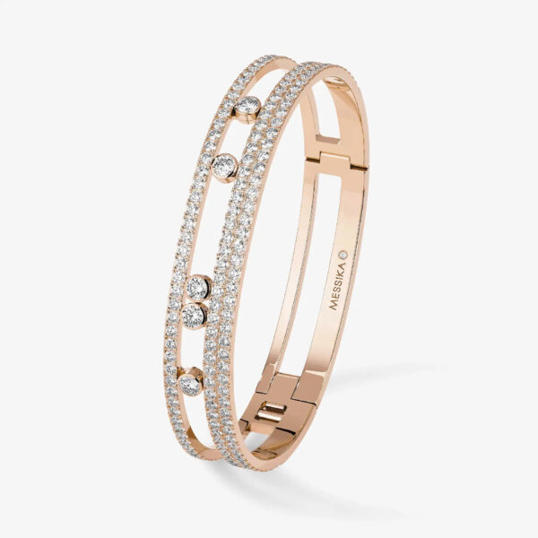 BANGLE MOVE ROMANE GM PAVÉ diamant or rose