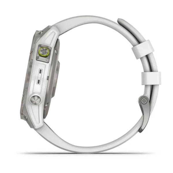 Garmin - epix™ (Gen 2) - Sapphire, titane, Silver avec bracelet blanc - Valer Horlogerie