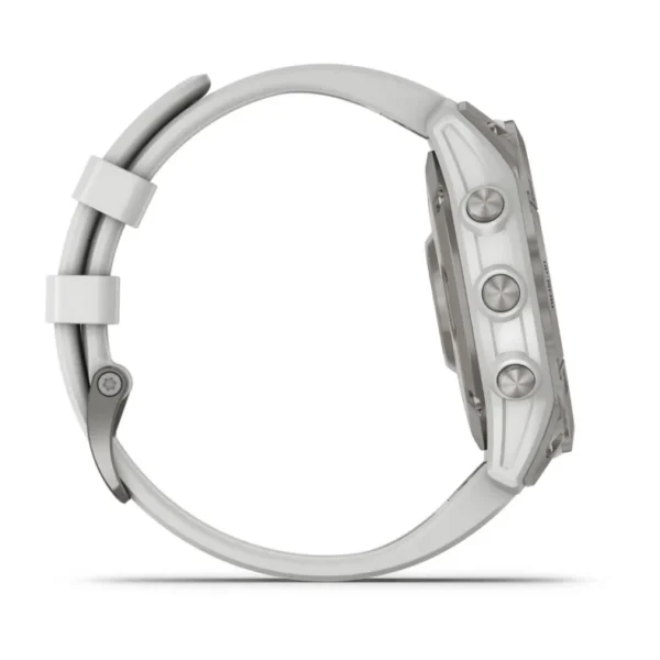 Garmin - epix™ (Gen 2) - Sapphire, titane, Silver avec bracelet blanc - Valer Horlogerie