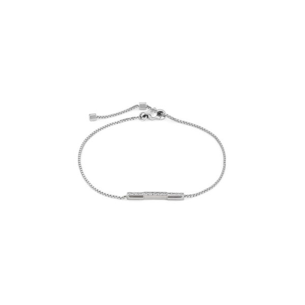 Bracelet Gucci Link to Love or blanc 18 carat composé d'une chaîne et d'une barre pavée de diamants