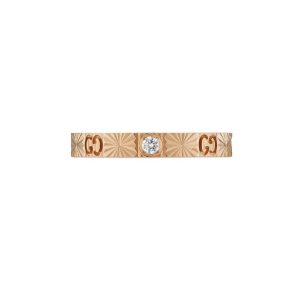 Gucci - Bague Icon, or rose 18 carats et diamants - Valer Joaillerie