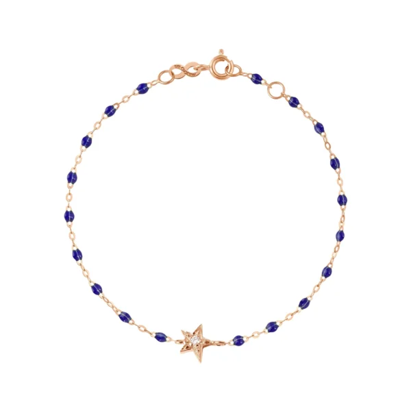 bracelet gigi clozeau étoile en or rose et résine prusse