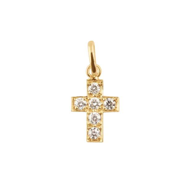 croix gigi clozeau en or jaune et diamants