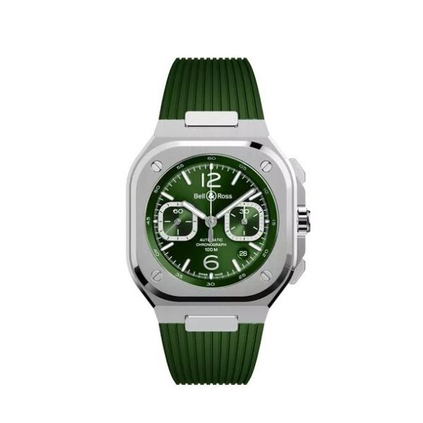 montre bell & ross chronographe vert acier