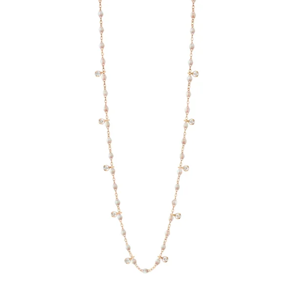 collier gigi clozeau gigi suprême or rose dix diamants perles de résine opale
