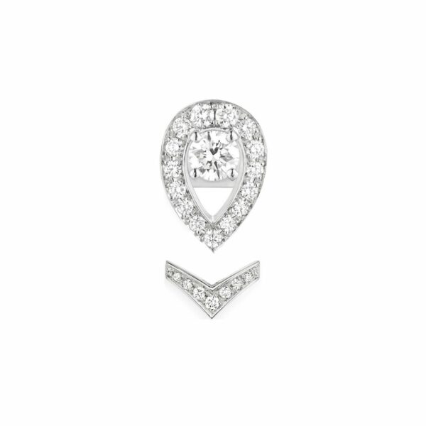 Mono boucle d'oreille de la marque Chaumet, collection Joséphine Aigrette en or blanc 18 carats et diamants