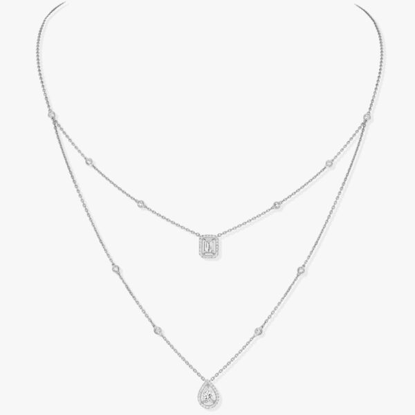 Collier Messika My Twin 0.40ct x2 or blanc
