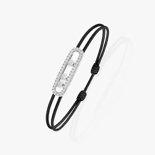 Cordon Messika Care(s) - or blanc pavé, noir