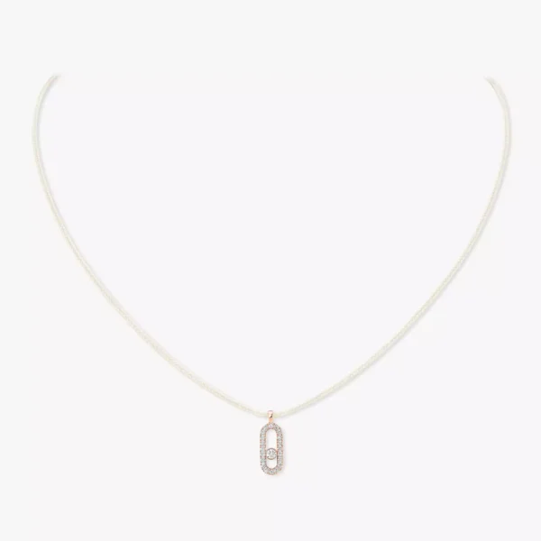 Collier cordon Messika Care(s) - or rose diamants, crème