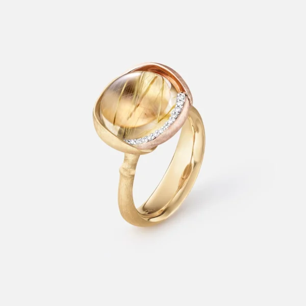Bague Lotus - quartz rutile